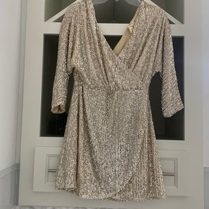 Style Rack champagne silver sequin dress. size M. NWT Great Christmas Dress